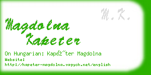 magdolna kapeter business card